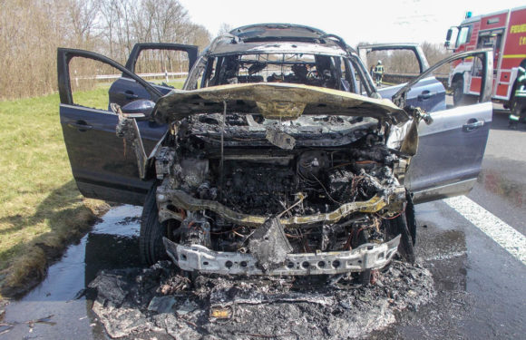 Ford Kuga auf B65 ausgebrannt