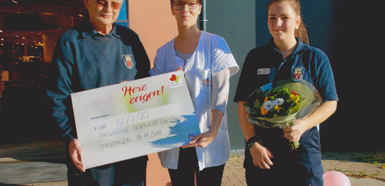 Aktion „dm Helferherzen“: 600 Euro für Feuerwehr Stadthagen, 400 Euro für TuS Niedernwöhren