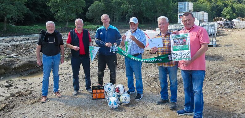 Vertreter des VfL Bückeburg reisen ins Ahrtal und überreichen Spenden an SV Walporzheim