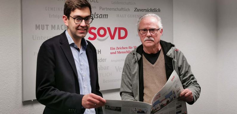 Landtagskandidat Jan-Philipp Beck im Austausch mit dem SoVD-Kreisvorsitzenden Hans-Dieter Brand