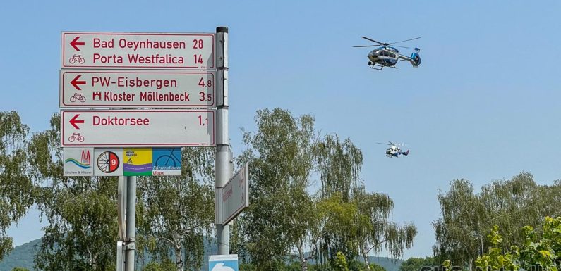 Großaufgebot der Polizei nach Axt-Tötung im Kalletal: Tatverdächtiger möglicherweise noch in Rinteln