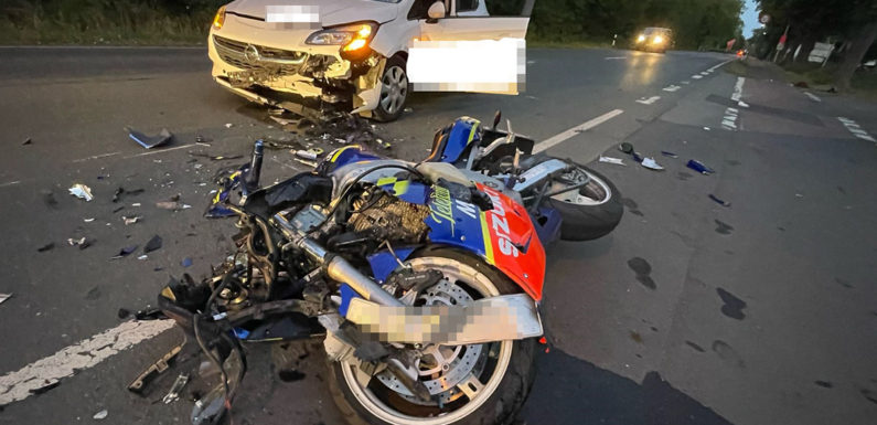 Obernkirchener bei Unfall zwischen Motorrad und PKW in Bückeburg schwer verletzt