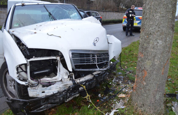 Bad Eilsen: Mercedes-Fahrer kollidiert mit Baum