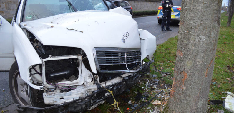 Bad Eilsen: Mercedes-Fahrer kollidiert mit Baum