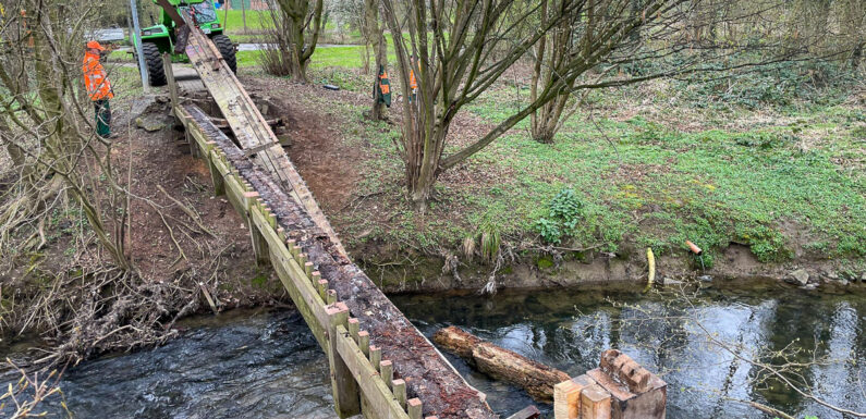 Kein Weg zurück: Holzbrücken über Mühlengraben und Aue in Meinsen-Warber sind nun Geschichte