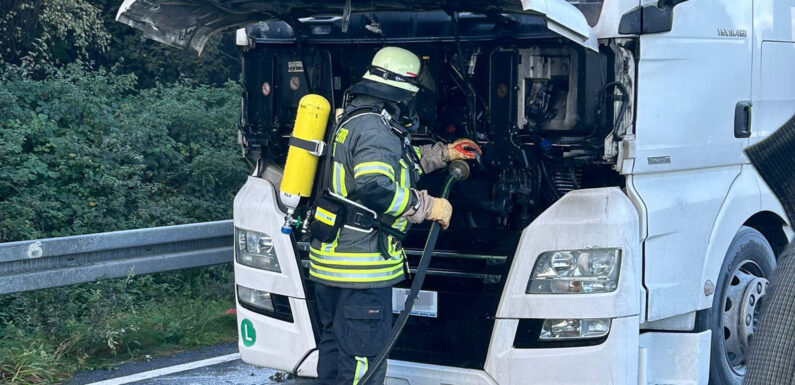 Feuerwehren zu LKW-Brand auf die A2 bei Bad Eilsen alarmiert