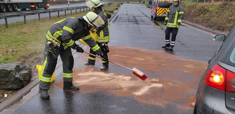 Einsatz auf der A2: Feuerwehren aus Buchholz und Luhden verhindern Umweltschaden